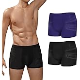 Varsbaby Men's 2-Pack Pouch Boxer Briefs - Moisture Wicking & Breathable Mesh for Workout, Athletic, Everyday Wear
