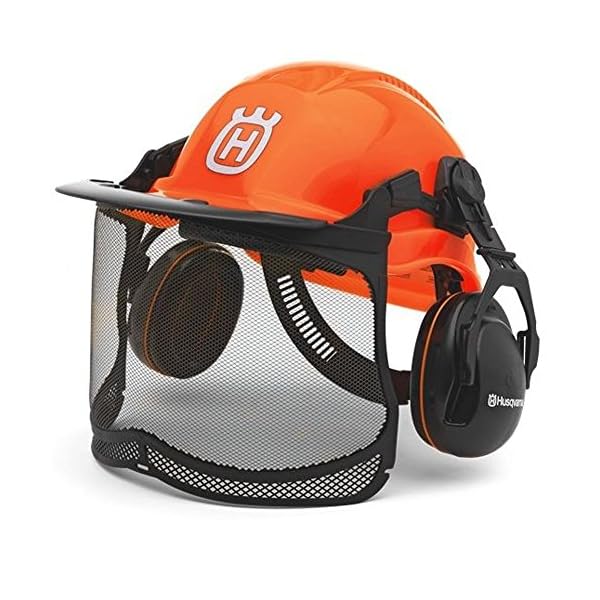 Original Husqvarna Waldarbeiterhelm, funktionell, mit Ultravision-Visier und Gehörschutz