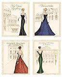 4 World Fashion Formal Gown Art Prints Symphony Ballet Teatro Opera 8x10 by Wallsthatspeak
