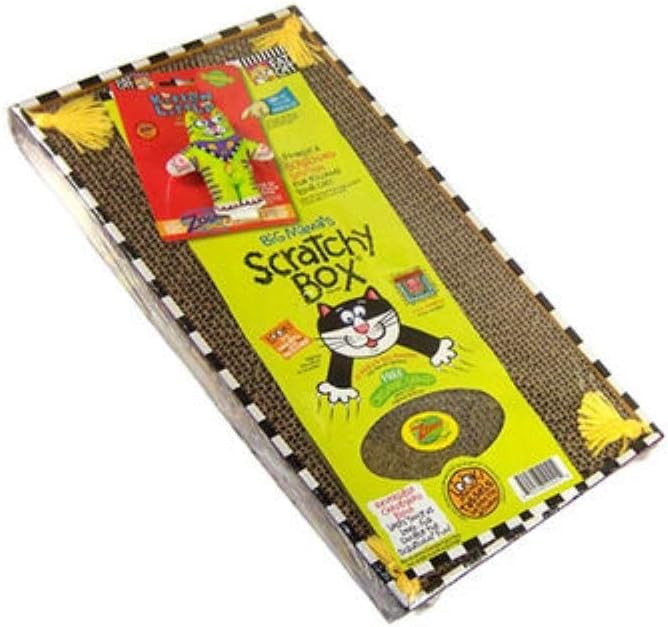 Petmate FATCAT Big Mama's Scratchy Box Cardboard Cat Scratcher, Catnip Toy Included : Scratching Pads : Pet Supplies