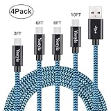 USB Type C Cable, Yostyle 4Pack 3FT 6FT 6FT 10FT Nylon Braided USB A to USB C Fast Charger Cable Cord for Samsung Galaxy S9 S8 Plus, Note 8,Moto Z Z2,LG V30 V20 G5 G6,Pixel,Nintendo Switch and More