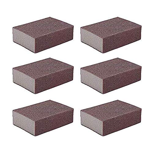 Lheng 6pcs 80# Grit Sponge Emery Cloth Sandpaper Blocks Buffing Diamond Polishing Pads Hand Sanding Tool - Thumbnail 4