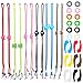 ACKLLR 12 Pieces Kids Eye Glasses Strap,with 12 Pair Silicone Ear Grip Holder,Adjustable Anti-slip Eyeglass Retainer Hooks for Sports Sunglasses Boys Girls