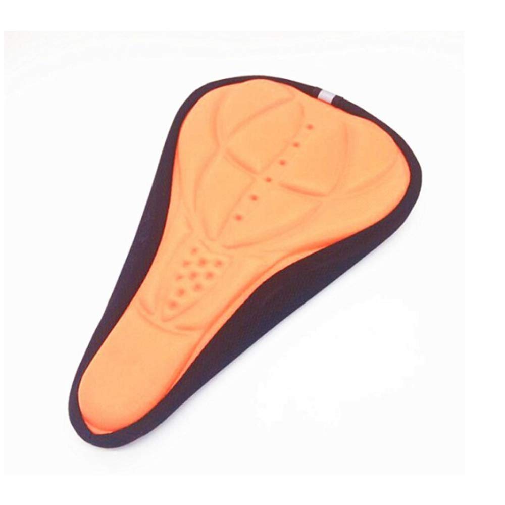 VOANZO 2 PCS Mountain Bike Saddle Cover airy pillows 3D Silicone Comfortable Seat Cover Cushion sets Bicycle Cycle Accessories (Orange)
