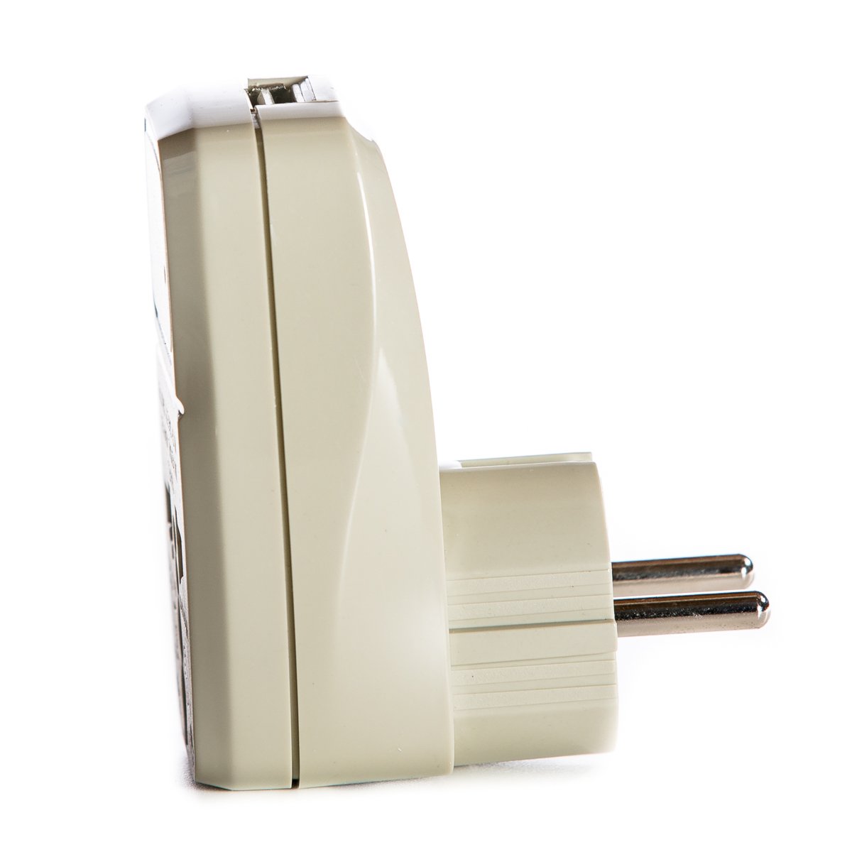 OREI 3 in 1 Schuko Travel Adapter Plug with USB and Surge Protection - Grounded Type E/F - Germany, France & More