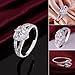 Alonea Women Heart-Shaped Ring, Zircon Ring Wedding Ring Diamond Promise Rings For Her Size 6-9 (Silver 7)