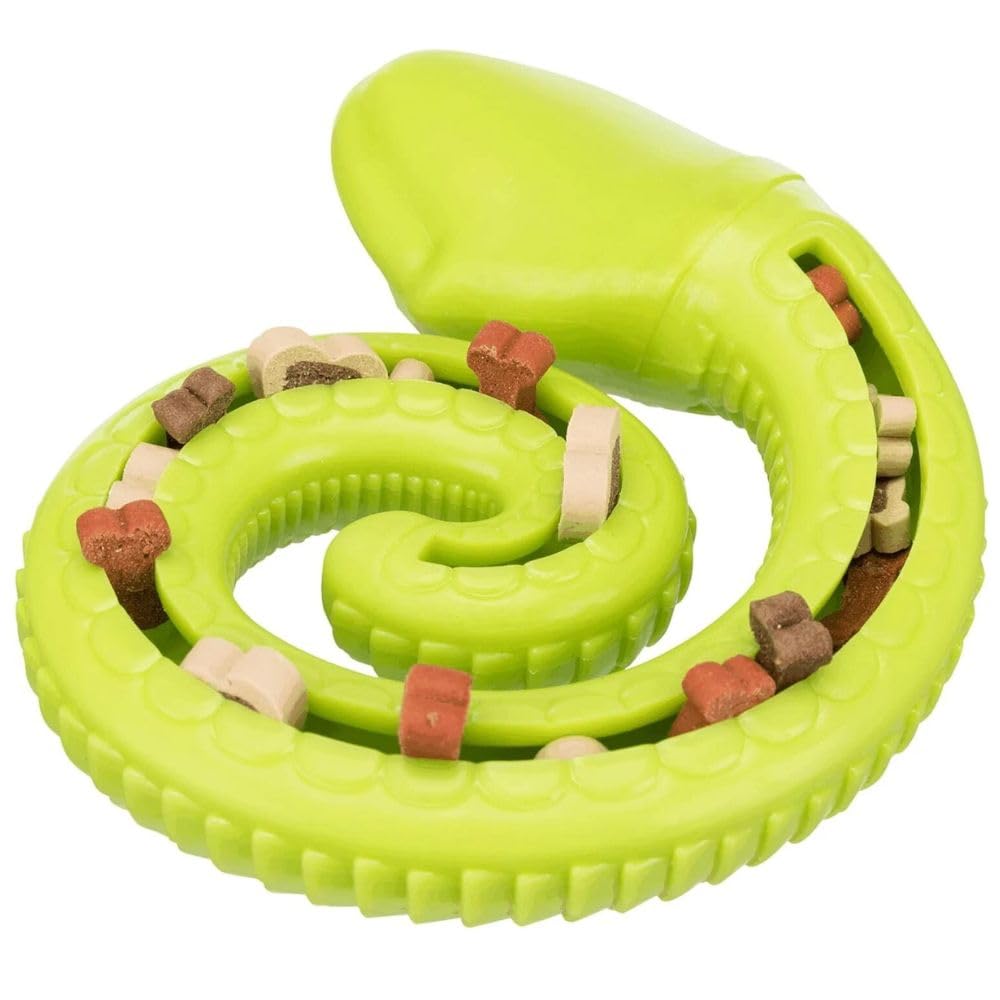 TRIXIE Snack Snake for Dogs – interactive dog toy that can be filled with snacks and pastes for playful snacking fun – 27 cm – 34931