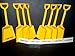 24 Small 7 Inches Tall Toy Shovels, Mix Orange & Yellow, 24 I Dig You Stickers Mfg USA,
