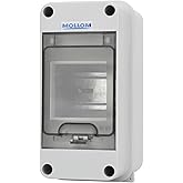 MOLLOM 3 Way Circuit Breaker MCB Distribution Protection Box with DIN Rail, IP65 Waterproof,for Indoor and Outdoor