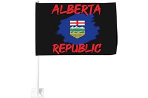 Alberta Republic Flags Double-Sided Car Flags - Flag Clip for Trailer, Truck, SUV, and Vehicle Decoration - Indoor/Outdoor Ba
