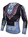 Modfine Men's Unisex Long Sleeve African Printed Casual Slim Fit Dashiki T Shirts Tops