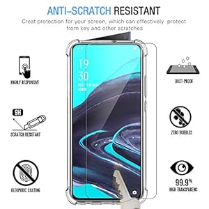 iVoler Cover per Oppo Reno2 / Oppo Reno 2, Antiurto Custodia con Paraurti in TPU Morbido e 3 Pezzi Pellicola Vetro… - immagine 4