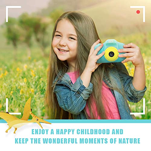 Dinosaur Kids Camera - HD Digital Camera For Toddlers, 32GB Card, Selfie, Games, Gift For Boys Girls Ages 3-12 (Green)