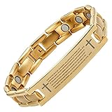 Mens Lord's Prayer In English Titanium Magnetic Bracelet In Gift Box + Free Link Removal Tool