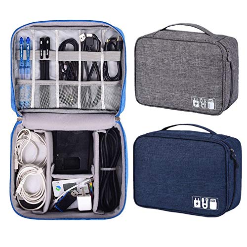 Electronic Organizer,Yudeg Electronics Accessories Travel Case USB Cable Drive Storage Bag for Portable Charger, Cables,Earphone,Mobile Phone (Grey)