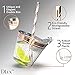 DLux 9 oz Rose Gold Rim Plastic Cups with Paper Straws - 100 Elegant Reusable Clear Rimmed Cocktail & Dessert Tumblers for Weddings & Special Events - Reusable - With Drinks Recipe eBook
