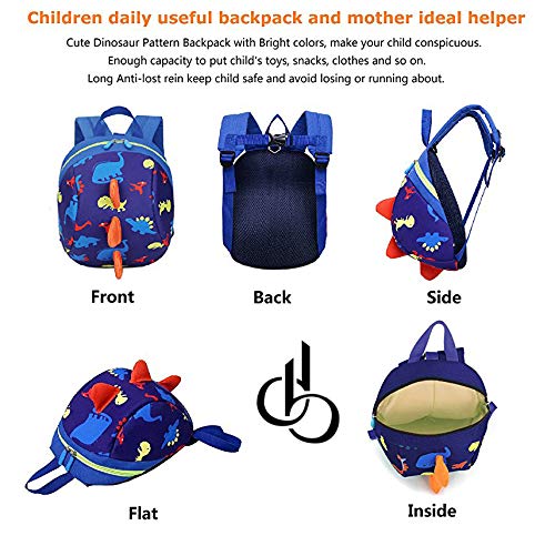 DB Dinosaur Toddler mini backpack with leash,children Kids baby harness bookbag - Thumbnail 2