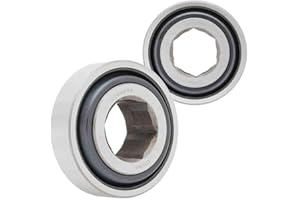 QJZ [2-Pack] 206KRR6 - Agriculture Bearing, Hex Bore, Two Single Lip Seals, 1.001 in x 2.4409 in x 0.9450 in (ID x OD x Width) | 25.425 mm x 61.999 mm x 24.003 mm (ID x OD x Width)