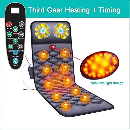 マッサージ機 車 バイク 家電 カメラ全身温熱マッサージマットレスマット 電熱指圧振動マッサージマットレスパッドバックネックマッサージャーマッサージクッション Gray B08dlt3ppb
