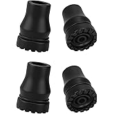 supregear Rubber Cane Tips, (3/4", 4-Pack) Heavy Duty Walking Cane Tips, Anti-Slip Replacement for Canes, Walking Sticks, Hiking Sticks, Seniors Crutches, Black