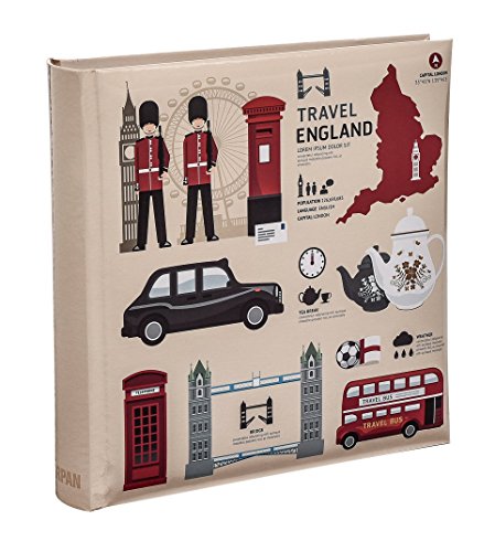 ARPAN 6x4'' Large Slip In Case Memo Photo Album for 200 Photos Vintage Travel Memories Album (London Icons Design)