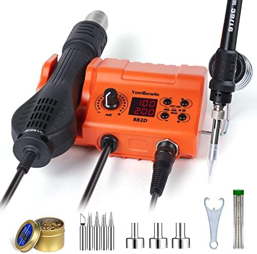 thumbnail image 2 of 750W 2-in-1 SMD Soldering Station & Hot Air Gun Kit - Digital LED Display, 60W Iron, 882D Model 2 of 2