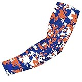 New! Royal Blue Orange White Digital Camo Arm Sleeve - Moisture Wicking Compression