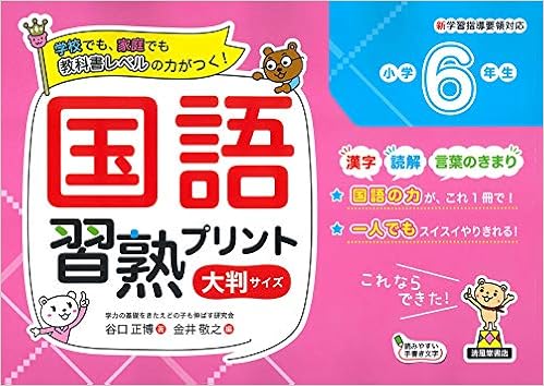国語習熟プリント 小学6年生 大判サイズ 谷口 正博 金井 敬之 本 通販 Amazon 国語習熟プリント 小学6年生 大判サイズ 谷口 正博 金井 敬之 本 通販 Amazon