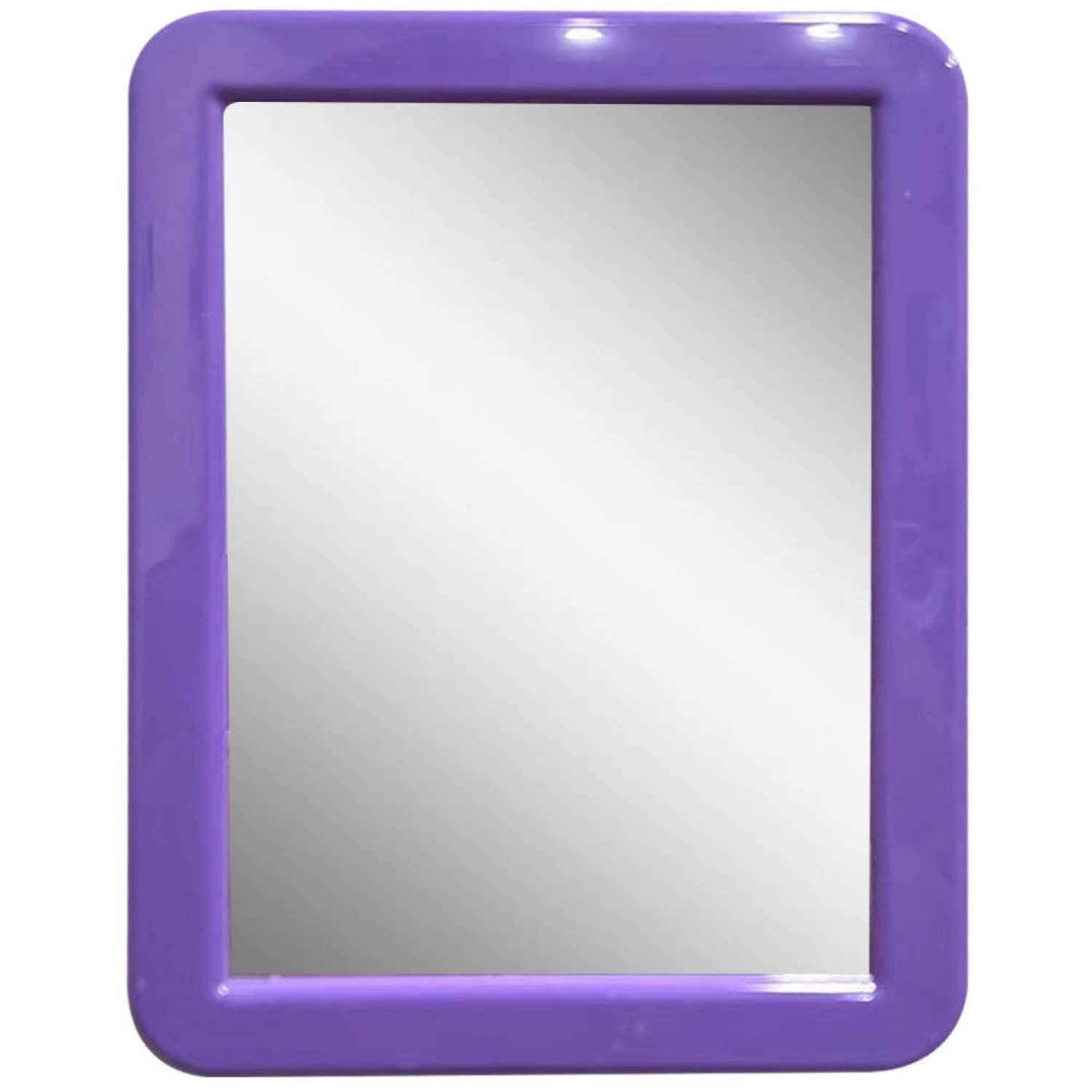 Photo 1 of PTY Magnetic Real Glass Mirror for School or Gym Locker, 5" x 7" Purple Framed - Locker Accessory - Small Makeup Mirror for Fridge, Toolbox, Office Cabinet, Workshop