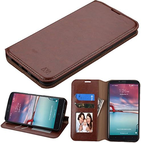 Grand X Max 2 Phone Case ,The Smart Choice (TM) ZTE Grand X Max 2 Wallet Pouch Fold Stand Cover Premium Leather Wallet with Card Slots (Brown)