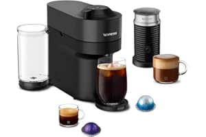 Nespresso Vertuo Pop+ Coffee and Espresso Machine by De'Longhi with Aeroccino Milk Frother, Liquorice Black