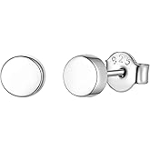 FindChic Hypoallergenic Sterling Silver Small Bar/Heart/Dot/Triangle/Butterfly/Lightning Studs Earrings Minimalist Geometric Jewelry Valentine Gifts for Women Men Girls, with Gift Box