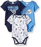 Gerber Childrenswear NFL Tennessee Titans Boys Short Sleeve Bodysuit (3 Pack), 3-6 Months, Navy