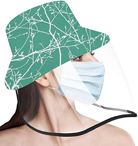 旅人 漁師帽 サンバイザー 取り外し可能 花粉症対策 フェイスガード フェイスカバー 洗える 日除け帽子 おしゃれ 花柄 枝 紫外線対策 Uv 防風 防塵 男女兼用 自転車 バイク 外出 登校 通勤