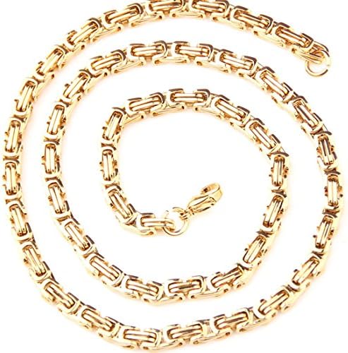 FANS JEWELRY 4/6/8mm Fashion Mens Chain Boys Stainless Steel Byzantine Box Chain Necklace Bracelet 7"-40"