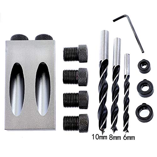 image for RUITOOL Pocket Hole Jig System with 6mm, 8mm, 10mm Drill Bits