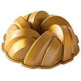 Nordic Ware NW 95577 75th Anniversary Braided Rope Bundt Cake Pan, Gold 12 Cup Capacity