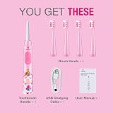 Vekkia Sonic Rechargeable Kids Toothbrush 3 Modes IPX7 Pink view 7