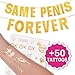 Gold Glitter Bachelorette Banner Same P* Forever | Pre-Strung + Large Size | Bachelorette Party Decorations with Flash Tattoos,Bachelorette Party Supplies - Nigh Hen Party Banner for Bridal Shower