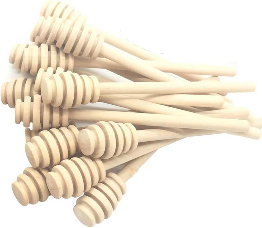 Wooden Honey Stirrer 6 Inch Portable with Individual Opp Bag, Honey Dipper Widely Used for Party and Home and Office (24, 6 INCH)
