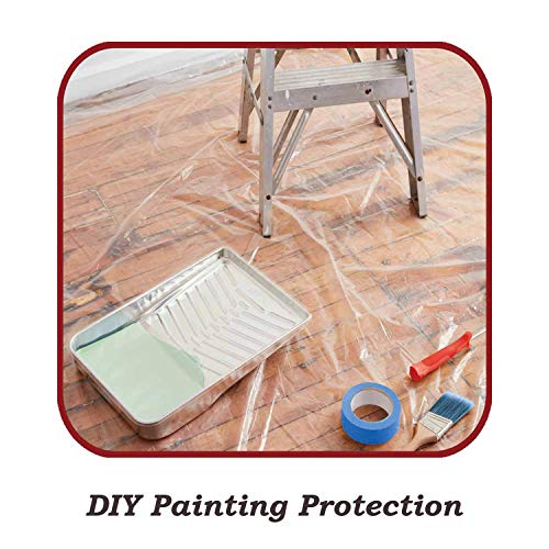 Wadason Drop Cloths for Painting Plastic Drop Cloth 9x12 Painters Drop Cloth Plastic Sheeting Tarp Drop Cloth Waterproof 1 Pack