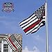 VSVO Thin Red Line American Firefighter Flag 3x5 ft with Embroidered Stars and Sewn Stripes with Grommets Black Red and White US Flag