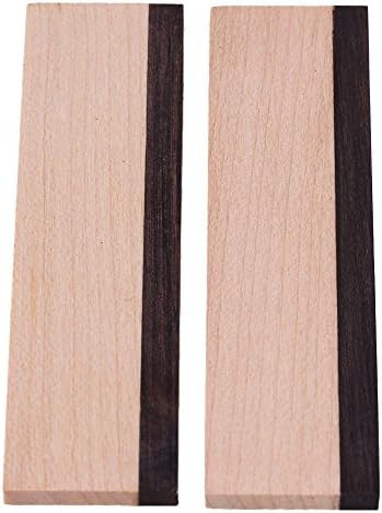 Yibuy 70x20x3.2mm Dobro Guitar Spider Bridge Blank Saddle Maple & Ebony Set of 2