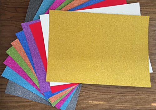 TooMeeCrafts 11 Inches by 8 Inches Glitter Cardstock,Bright Mixed Color Pack of 10