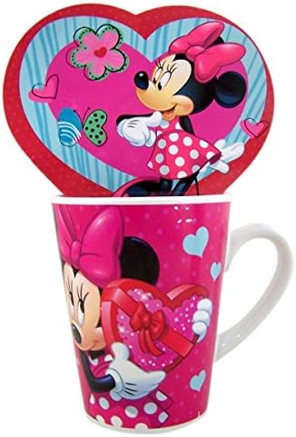 Disney Minnie Mouse Valentine's Day Coffee Mug with Milk Chocolate Hearts Gift Set, 2.18 oz