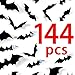 Ivenf 144 Pack Medium-sized Halloween Scary Plastic 3D Bats Wall Decals Window Decor Party Supplies Decoration