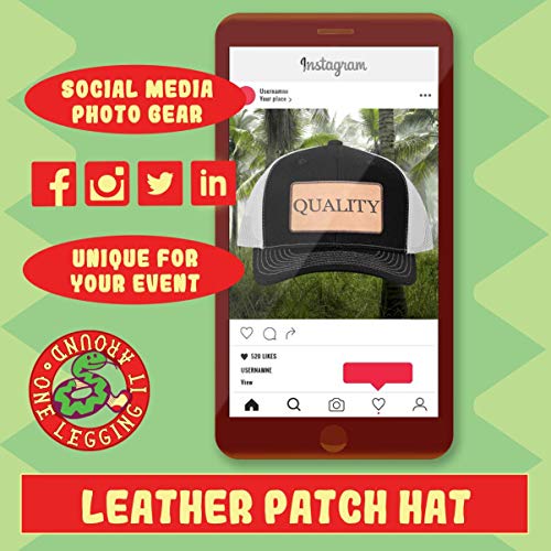 World's Okayest Deburrer - Leather Light Brown Patch Engraved Trucker Hat, Heather-Navy, One Size