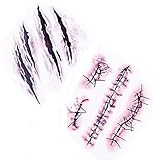 HOPU Blade Blood Scar Tatoo 3D Sticker Waterproof Disposable body temporary tattoo Pack of 5 PC