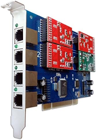 4 Port Analog PCI Card with 1 FXS + 3 FXO Ports For FreePbx,Elastix