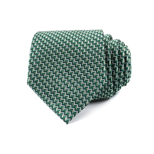 LUISDAN Men's Stripe Tie Silk Jacquard Woven Classic Neck Ties + Gift Box (Green)